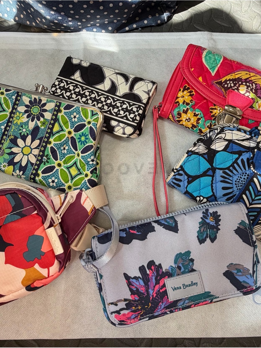 Vera Bradley Multicolor Floral and Geometric Wristlet & Small Crossbody Lot